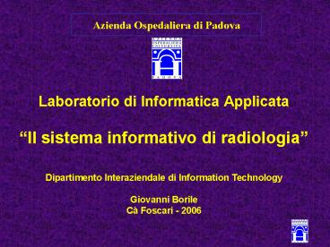 Laboratorio di Informatica Applicata 
