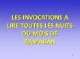 LES INVOCATIONS A LIRE TOUTES LES NUITS DU MOIS DE RAMADAN PowerPoint PPT Presentation