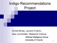 Indigo Recommendations Project