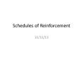 Schedules of Reinforcement PowerPoint PPT Presentation