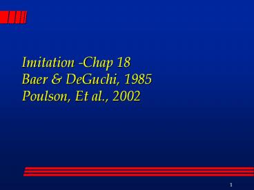 Imitation -Chap 18 Baer