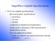 SuperPave Asphalt Specifications