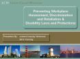 Preventing Workplace Harassment, Discrimination and Retaliation PowerPoint PPT Presentation