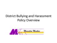 District Bullying and Harassment Policy Overview