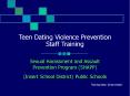 Teen Dating Violence Prevention Staff Training PowerPoint PPT Presentation