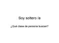 Soy soltero /a PowerPoint PPT Presentation