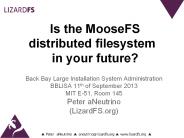 LizardFS Distributed FIle System at BBLISA