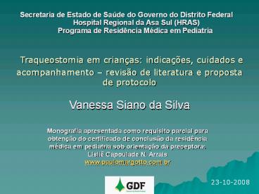 Traqueostomia em crian