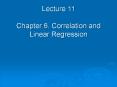 Lecture 11 Chapter 6. Correlation and Linear Regression PowerPoint PPT Presentation