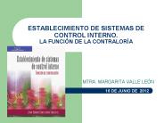 ESTABLECIMIENTO DE SISTEMAS DE CONTROL INTERNO. LA FUNCI