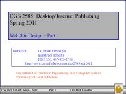 CGS 2585: Desktop/Internet Publishing