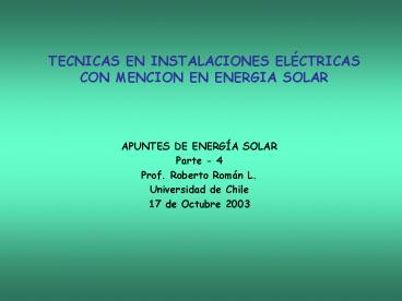 TECNICAS EN INSTALACIONES EL