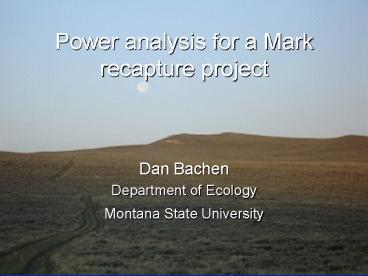 Power analysis for a Mark recapture project
