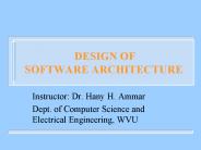 DESIGN OF SOFTWARE ARCHITECTURE