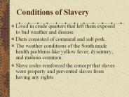 Conditions of Slavery