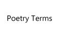 Poetry Terms PowerPoint PPT Presentation