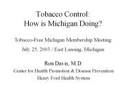 Tobacco Control:          How is Michigan Doing?