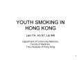 YOUTH SMOKING IN HONG KONG PowerPoint PPT Presentation