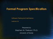 Formal Program Specification