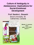 Culture of Ambiguity in Adolescence: Implications for Social-Emotional Development PowerPoint PPT Presentation