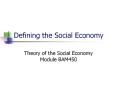 Defining the Social Economy PowerPoint PPT Presentation