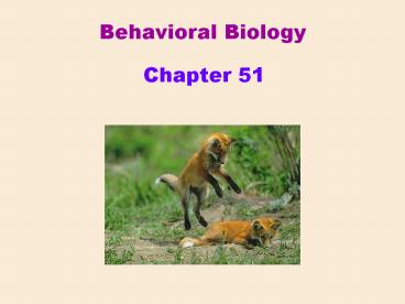 Behavioral Biology