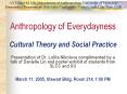 Anthropology of Everydayness Cultural Theory and Social Practice Presentation of Dr. Lolita Nikolova complimented by a talk of Danielle Lin and poster-exhibit of students from SLCC and UU  March 11, 2005, Stewart Bldg, Room 214, 1:00 PM PowerPoint PPT Presentation