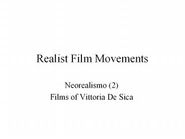 Realist Film Movements