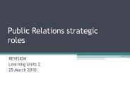 Public Relations strategic   roles