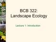 BCB 322: Landscape Ecology PowerPoint PPT Presentation