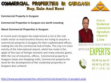 Commercial Properties in gurgaon