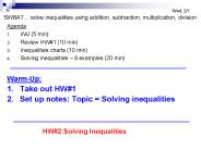 Wed, 2/1 SWBAT