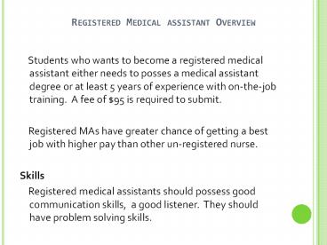 How To Become A Registered Medical Assistant