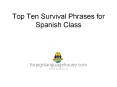 Top Ten Survival Phrases for Spanish Class PowerPoint PPT Presentation