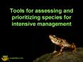 Tools for assessing and prioritizing species for intensive management PowerPoint PPT Presentation