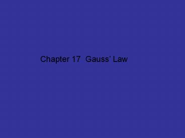 Chapter 17 Gauss