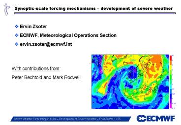 Synoptic-scale forcing mechanisms 