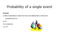 Probability of a single event PowerPoint PPT Presentation
