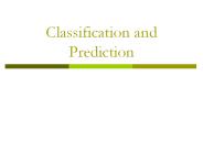 Classification and Prediction