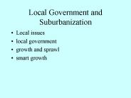 Local Government and Suburbanization