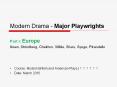 Modern Drama - Major Playwrights PowerPoint PPT Presentation