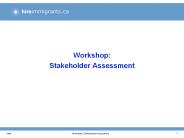 Workshop: Stakeholder Assessment