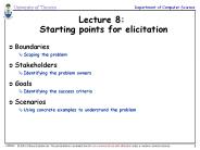 Lecture 8: Starting points for elicitation
