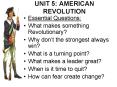 UNIT 5: AMERICAN REVOLUTION PowerPoint PPT Presentation