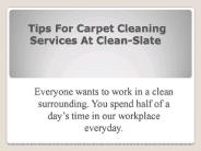 Tips For Carpet Cleaning Services