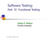 Software Testing: Part II: Functional Testing