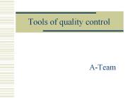 Tools of quality control