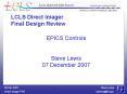 EPICS Controls  Steve Lewis 07 December 2007 PowerPoint PPT Presentation