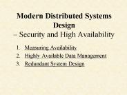 Modern Distributed Systems Design 