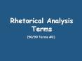 Rhetorical Analysis Terms PowerPoint PPT Presentation